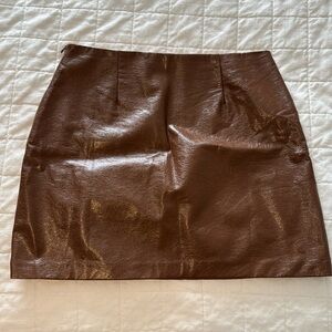 mi ami for Francesca’s Brown Pleather Skirt